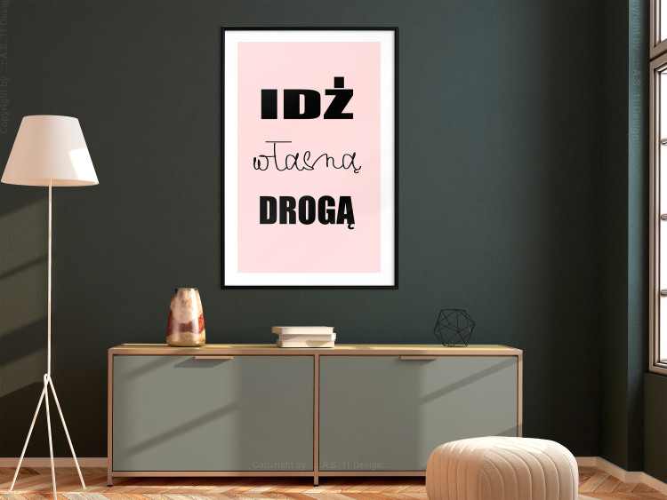Poster Go Your Own Way - white Polish text on a pastel pink background 122852 additionalImage 4