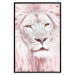Wall Poster Beauty in Strength - reddened white lion portrait with yellow eyes 123052 additionalThumb 24
