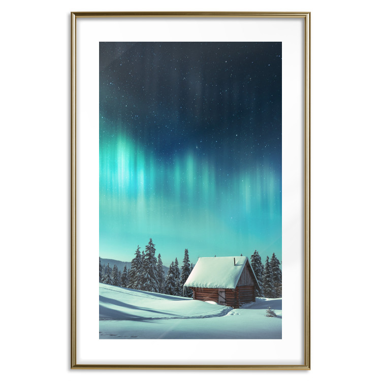 Wall Poster Dawn and Blue Nights - winter landscape of snow-covered cottage 124452 additionalImage 18