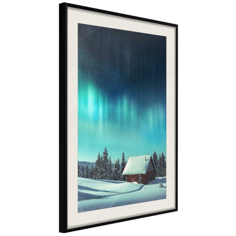 Wall Poster Dawn and Blue Nights - winter landscape of snow-covered cottage 124452 additionalImage 3