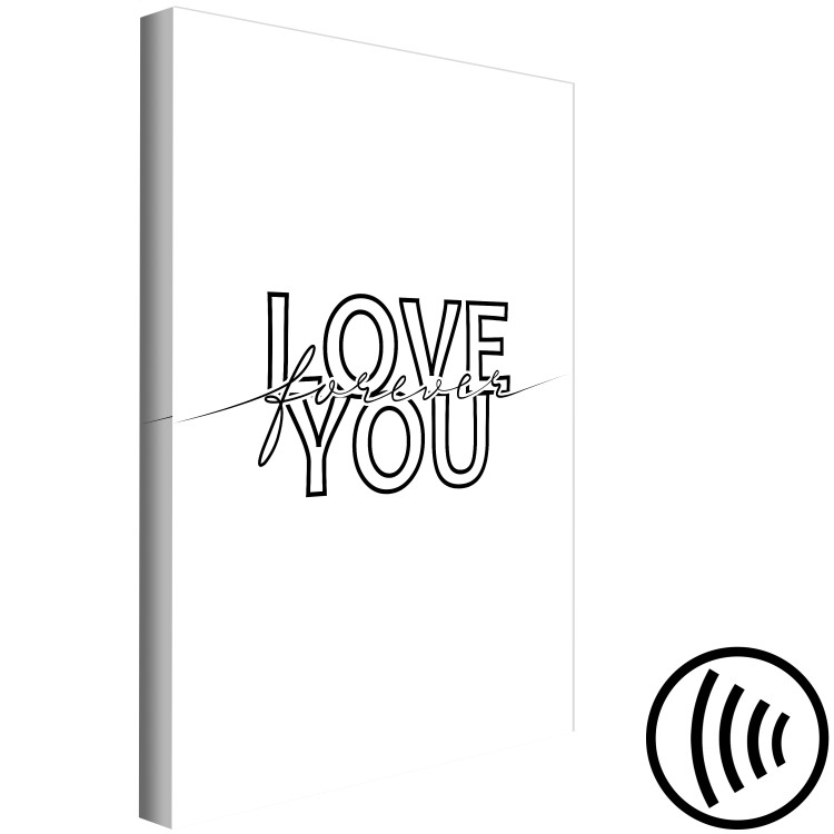 Canvas Art Print Black English sign Love you forever - composition on white background 125252 additionalImage 6