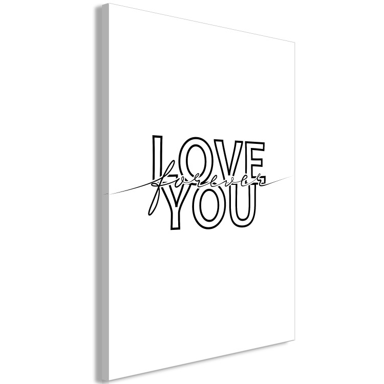 Canvas Art Print Black English sign Love you forever - composition on white background 125252 additionalImage 2