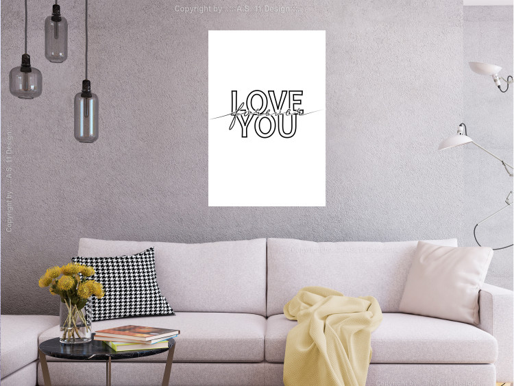 Canvas Art Print Black English sign Love you forever - composition on white background 125252 additionalImage 3
