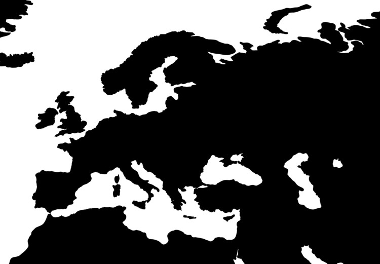 Wall Poster Continents - black map of the whole world on a contrasting white background 125452 additionalImage 5