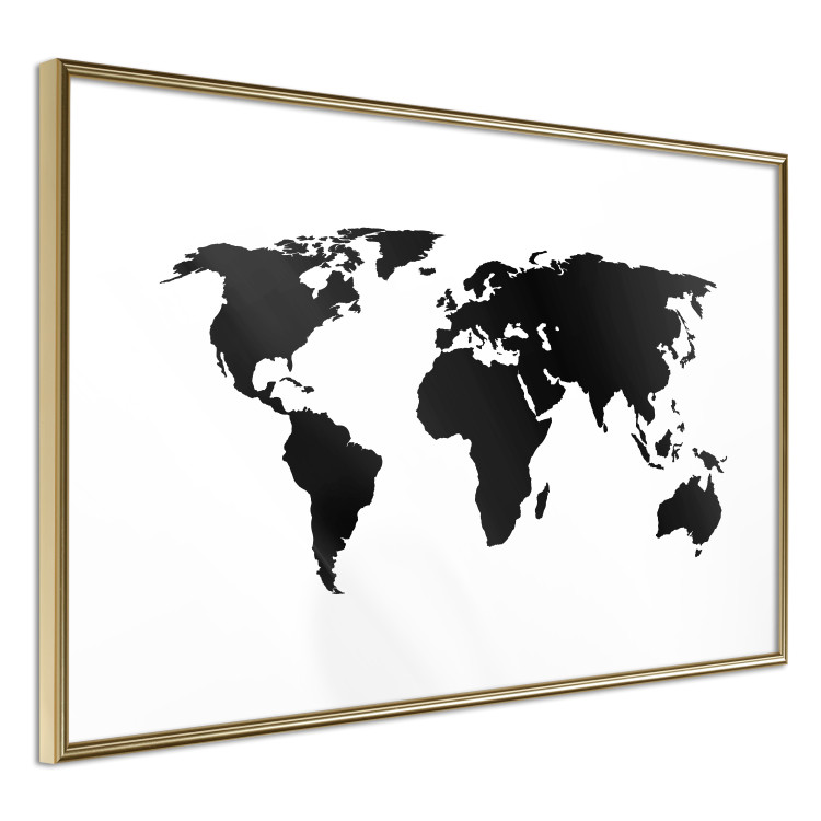 Wall Poster Continents - black map of the whole world on a contrasting white background 125452 additionalImage 12