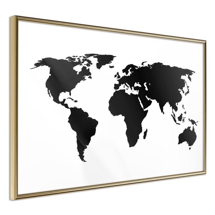 Wall Poster Continents - black map of the whole world on a contrasting white background 125452 additionalImage 4