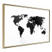 Wall Poster Continents - black map of the whole world on a contrasting white background 125452 additionalThumb 12