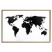 Wall Poster Continents - black map of the whole world on a contrasting white background 125452 additionalThumb 16
