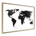 Wall Poster Continents - black map of the whole world on a contrasting white background 125452 additionalThumb 4