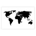 Wall Poster Continents - black map of the whole world on a contrasting white background 125452
