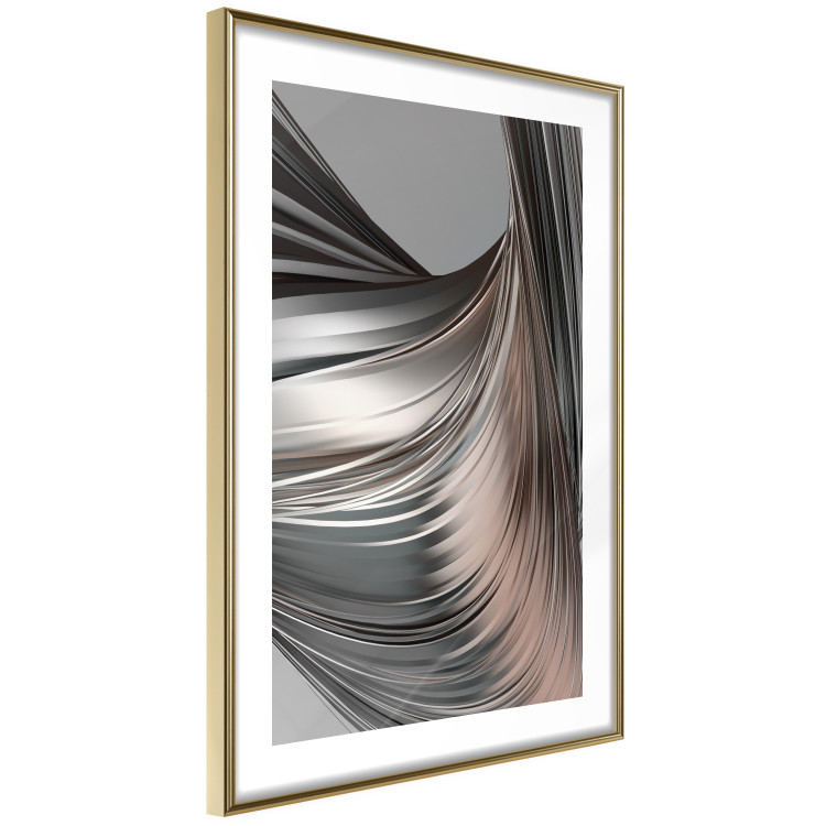 Poster Before the Storm - abstract composition of gray waves on uniform background 127852 additionalImage 9