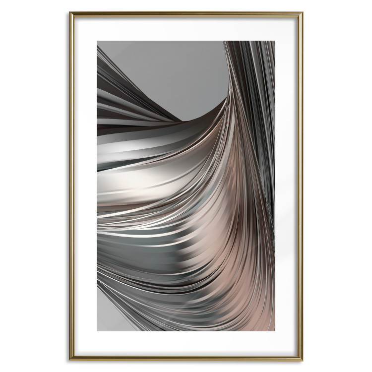 Poster Before the Storm - abstract composition of gray waves on uniform background 127852 additionalImage 16