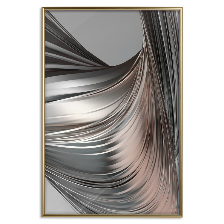 Poster Before the Storm - abstract composition of gray waves on uniform background 127852 additionalImage 21