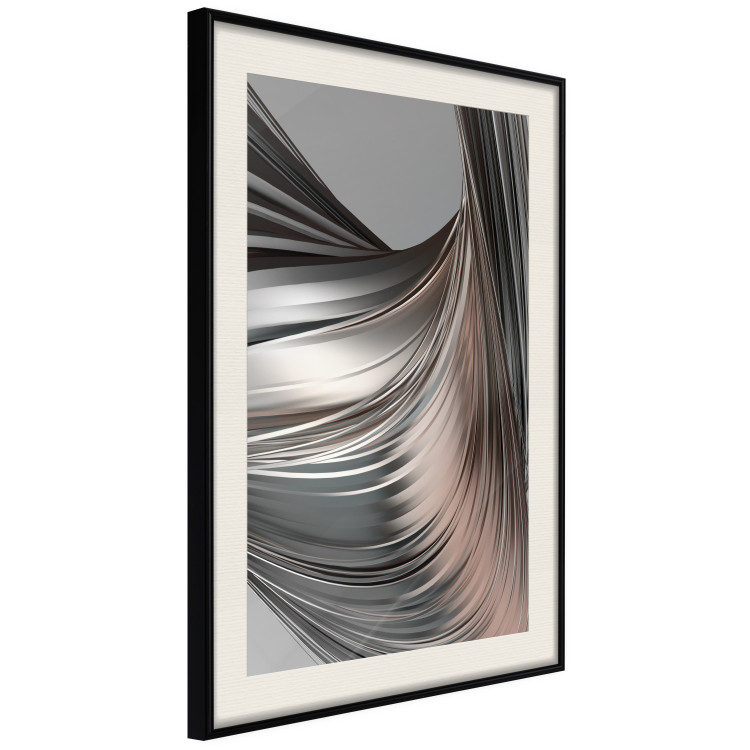 Poster Before the Storm - abstract composition of gray waves on uniform background 127852 additionalImage 2