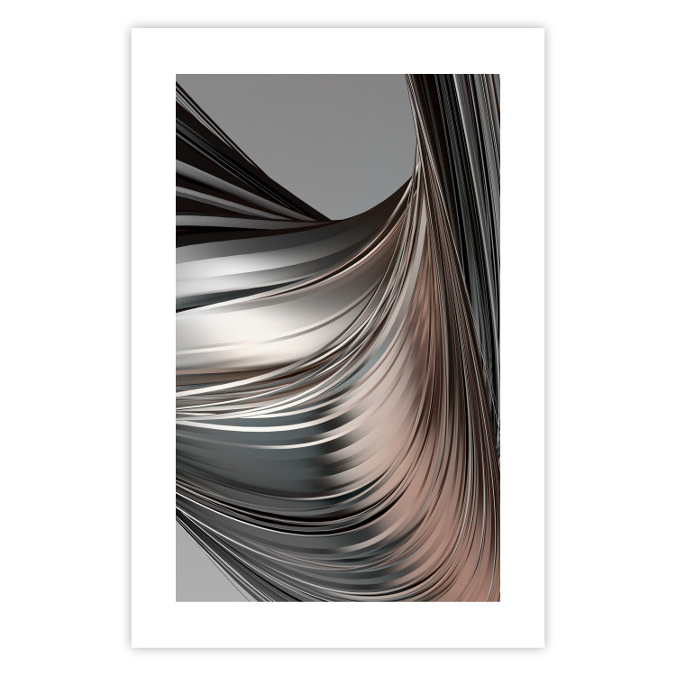 Poster Before the Storm - abstract composition of gray waves on uniform background 127852 additionalImage 25