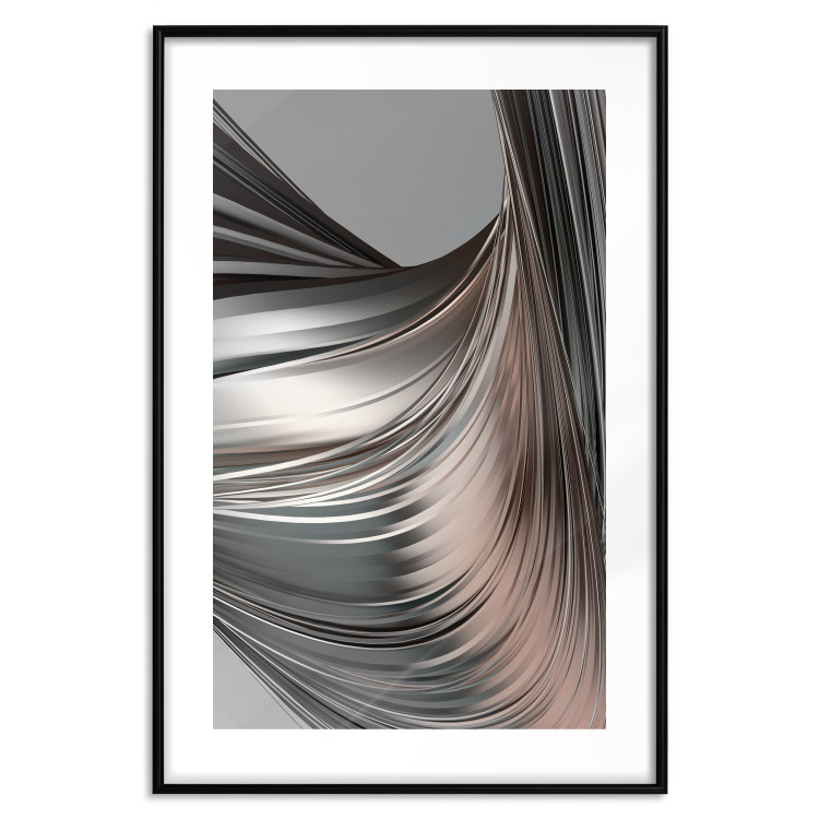Poster Before the Storm - abstract composition of gray waves on uniform background 127852 additionalImage 17