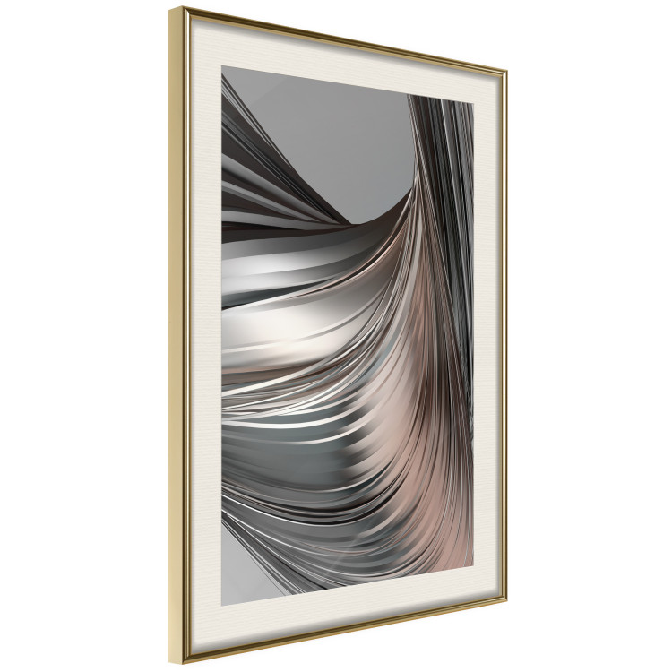 Poster Before the Storm - abstract composition of gray waves on uniform background 127852 additionalImage 3