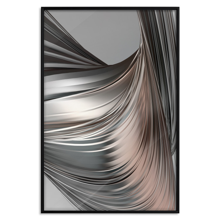 Poster Before the Storm - abstract composition of gray waves on uniform background 127852 additionalImage 18