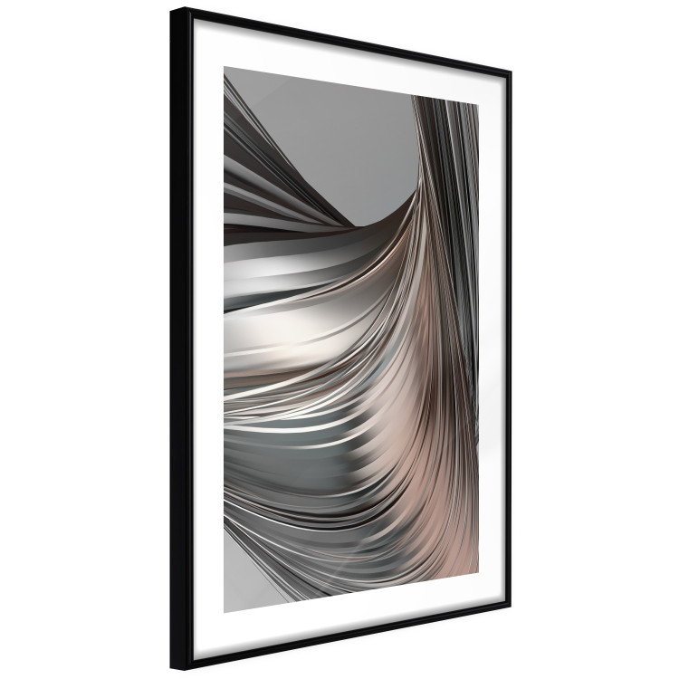Poster Before the Storm - abstract composition of gray waves on uniform background 127852 additionalImage 8