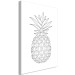 Canvas Print Black pineapple contours - minimalistic drawing on a white background 128352 additionalThumb 2