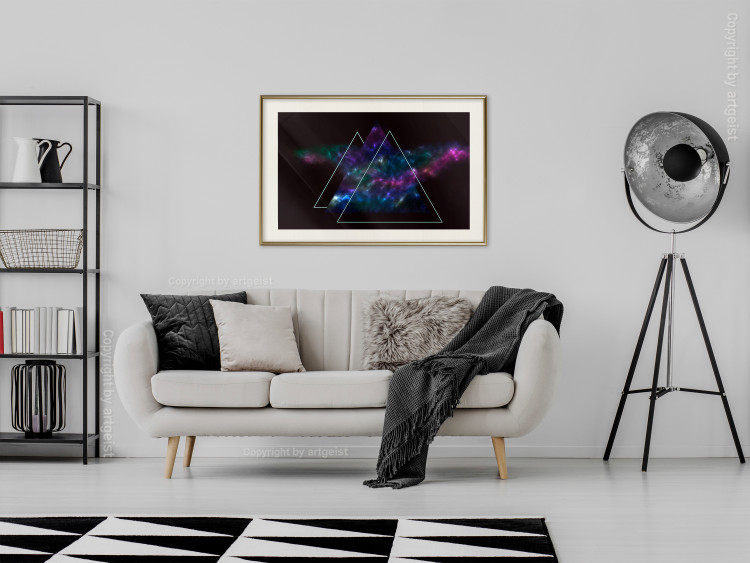 Poster Cosmic Mirror - geometric abstraction in triangles on a dark background 129152 additionalImage 22