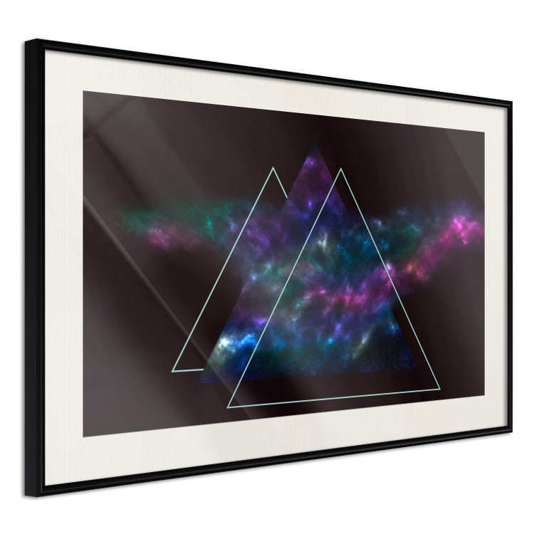 Poster Cosmic Mirror - geometric abstraction in triangles on a dark background 129152 additionalImage 2