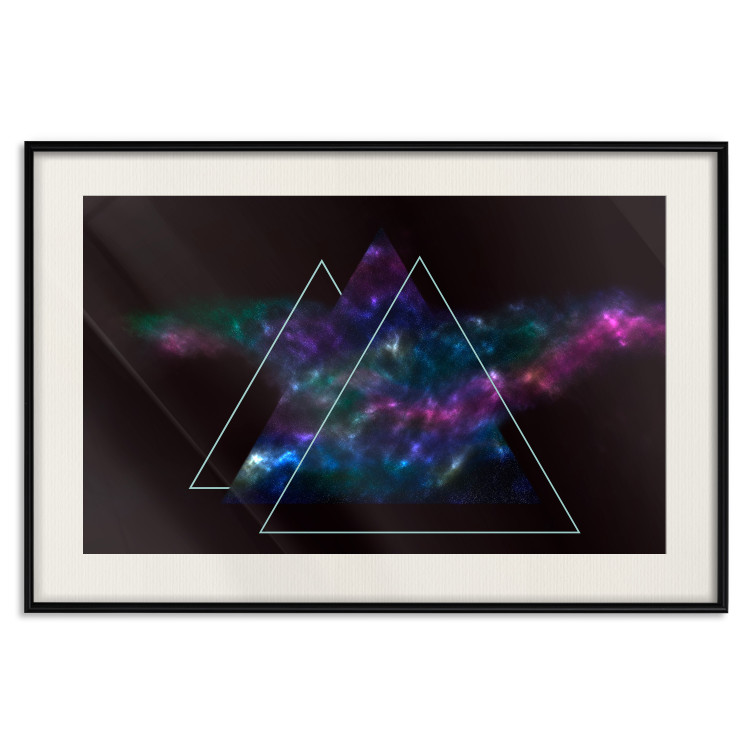 Poster Cosmic Mirror - geometric abstraction in triangles on a dark background 129152 additionalImage 19