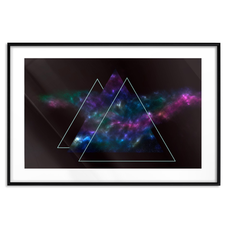 Poster Cosmic Mirror - geometric abstraction in triangles on a dark background 129152 additionalImage 15