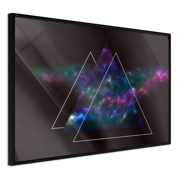 Poster Cosmic Mirror - geometric abstraction in triangles on a dark background 129152 additionalImage 13