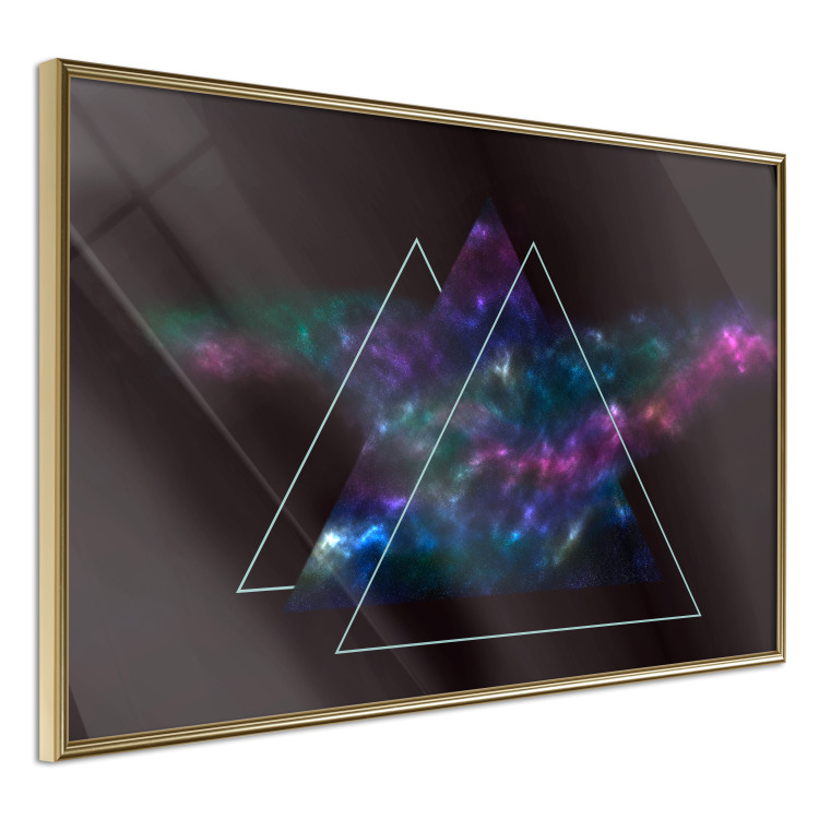 Poster Cosmic Mirror - geometric abstraction in triangles on a dark background 129152 additionalImage 12