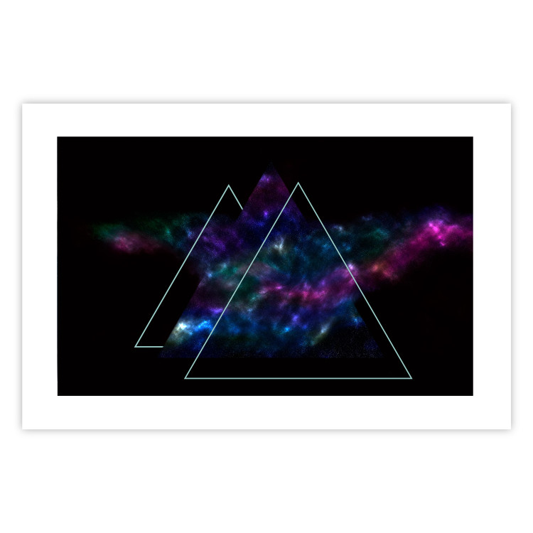 Poster Cosmic Mirror - geometric abstraction in triangles on a dark background 129152 additionalImage 19