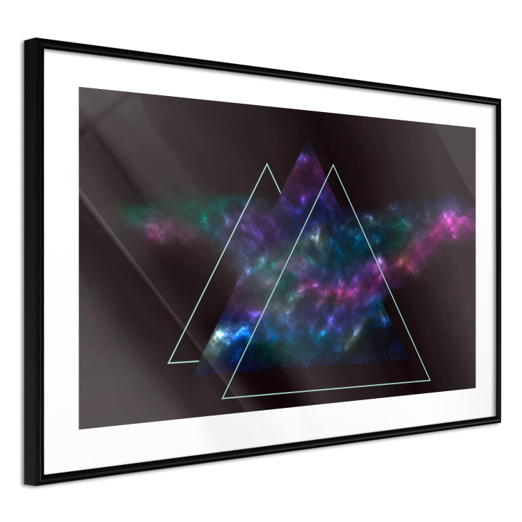 Poster Cosmic Mirror - geometric abstraction in triangles on a dark background 129152 additionalImage 8