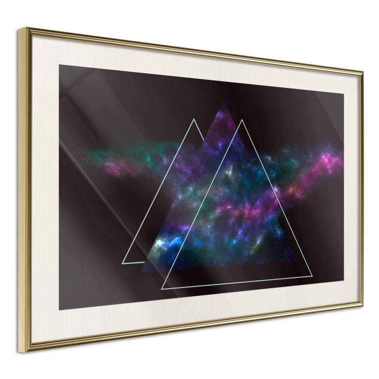 Poster Cosmic Mirror - geometric abstraction in triangles on a dark background 129152 additionalImage 3