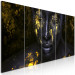 Canvas Art Print Bathed in Gold (5-piece) Narrow - glamorous woman's face 129852 additionalThumb 2