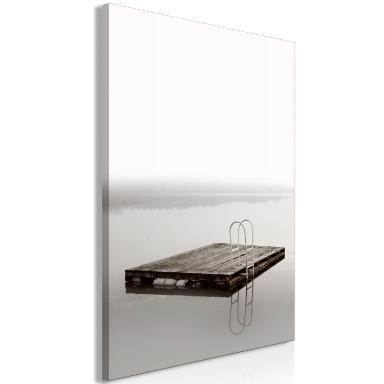 Canvas Immerse Yourself (1-piece) Vertical - landscape of a wooden palette on water 130252 additionalImage 2