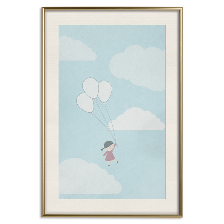 Poster Dreamy Adventure - girl with balloons against sky with clouds 130552 additionalImage 20