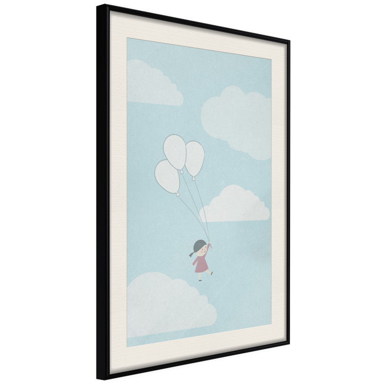 Poster Dreamy Adventure - girl with balloons against sky with clouds 130552 additionalImage 13