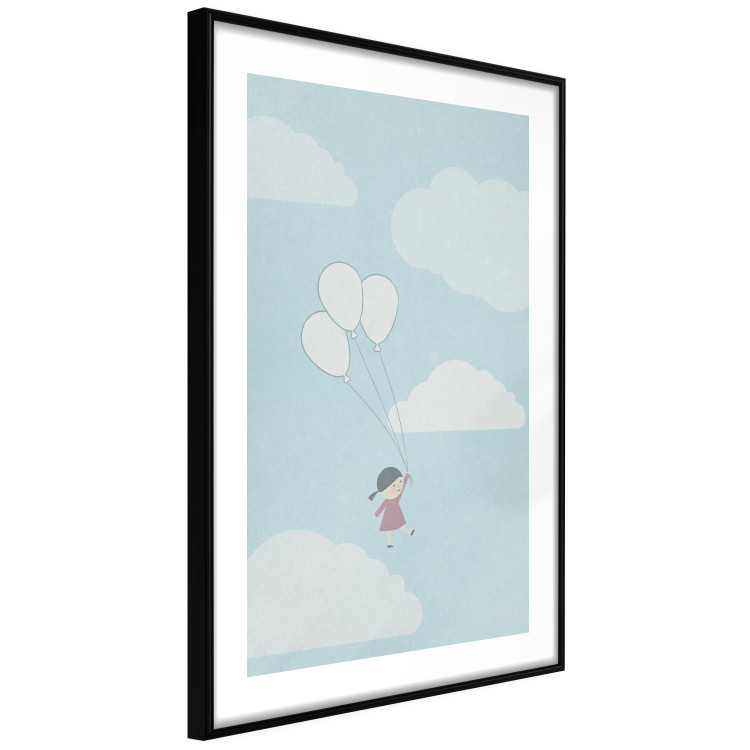 Poster Dreamy Adventure - girl with balloons against sky with clouds 130552 additionalImage 3