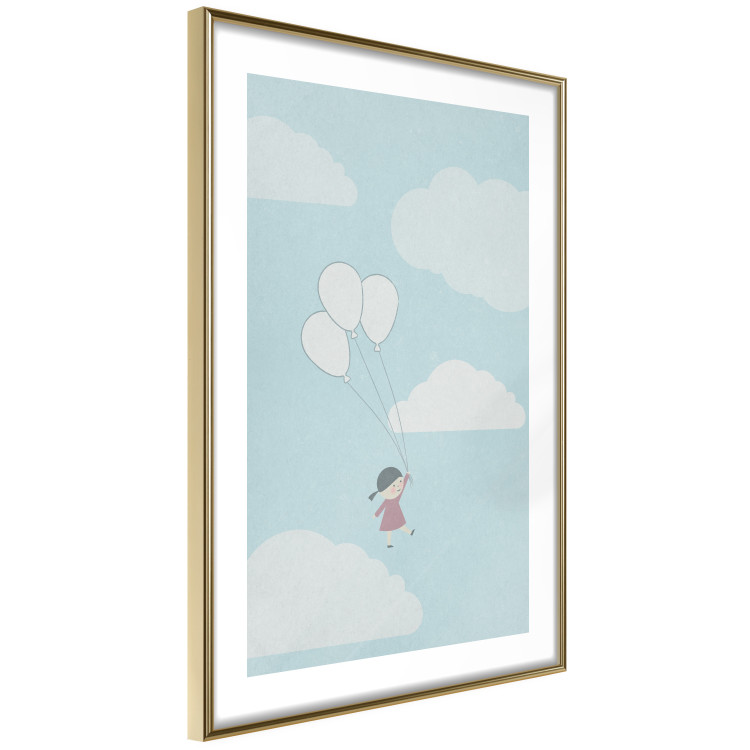 Poster Dreamy Adventure - girl with balloons against sky with clouds 130552 additionalImage 6