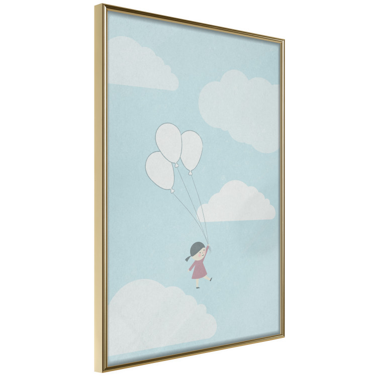 Poster Dreamy Adventure - girl with balloons against sky with clouds 130552 additionalImage 5
