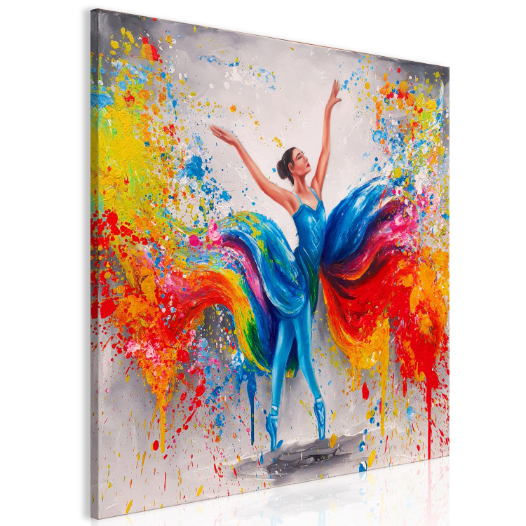 Canvas Colorful Ballerina (1-piece) Square - energetic dancing woman 131452 additionalImage 2