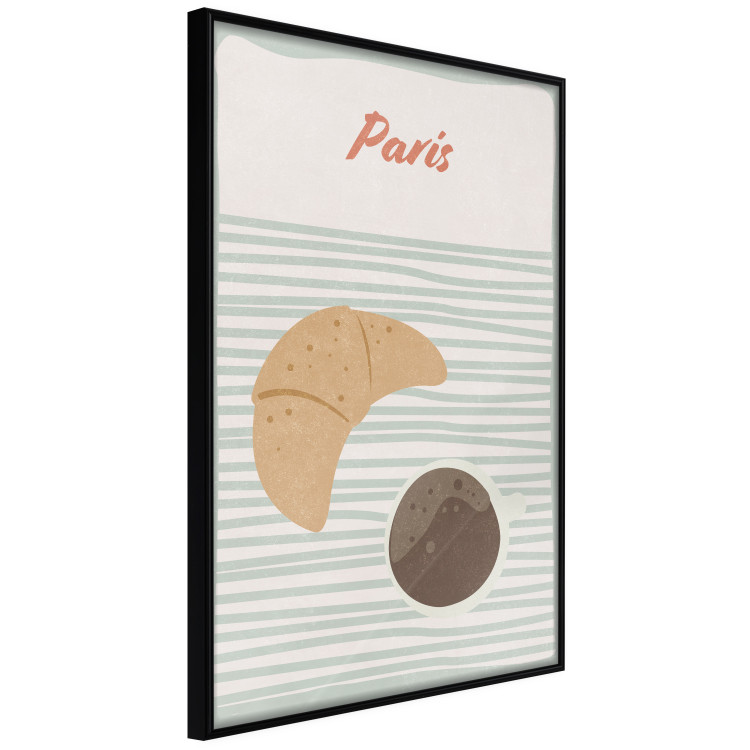 Wall Poster Parisian Breakfast - text and coffee with croissant in a light composition 131952 additionalImage 11