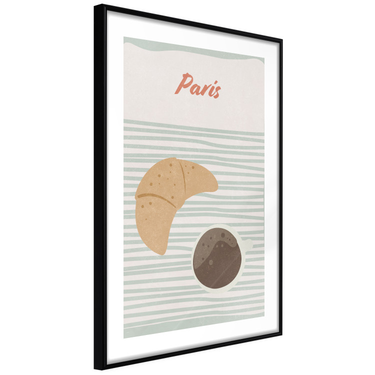 Wall Poster Parisian Breakfast - text and coffee with croissant in a light composition 131952 additionalImage 8