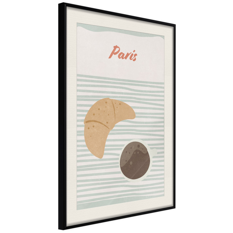 Wall Poster Parisian Breakfast - text and coffee with croissant in a light composition 131952 additionalImage 2
