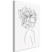 Canvas Print Flowery hair - linear woman silhouette with flower 132152 additionalThumb 2