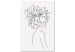 Canvas Print Flowery hair - linear woman silhouette with flower 132152