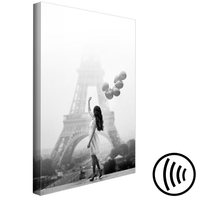 Canvas Print Stroll in the Wind (1-piece) Vertical - woman in Paris and balloons 132252 additionalImage 6
