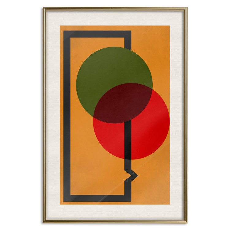 Wall Poster Composition of Circles - abstract colorful circles on an orange background 134452 additionalImage 20