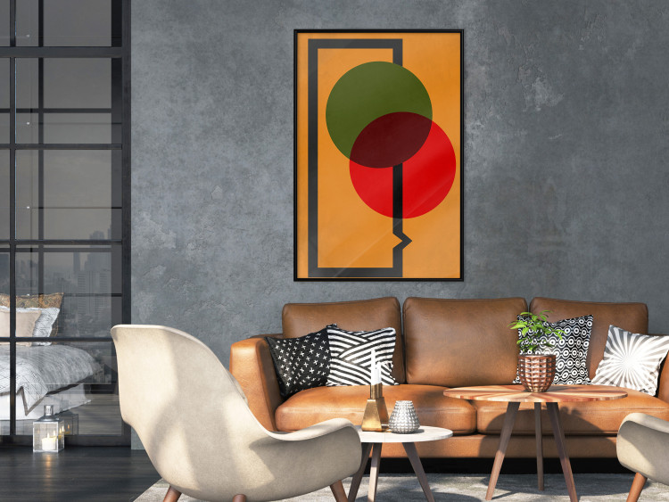 Wall Poster Composition of Circles - abstract colorful circles on an orange background 134452 additionalImage 4