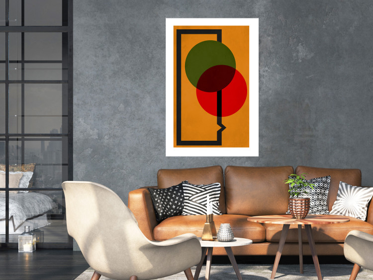 Wall Poster Composition of Circles - abstract colorful circles on an orange background 134452 additionalImage 6